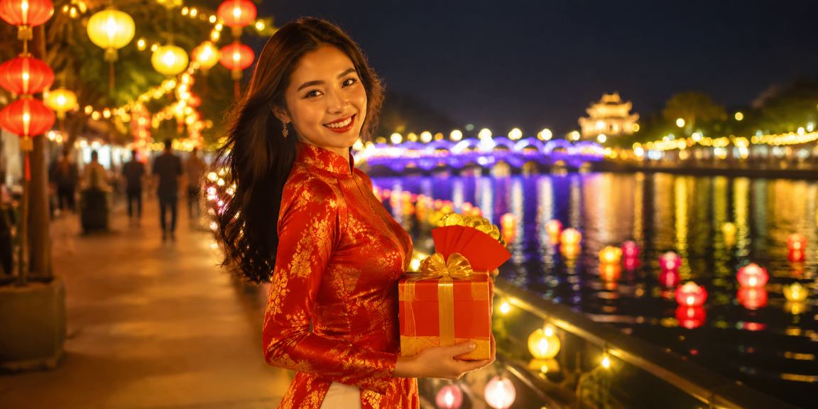 Cảnh chợ đêm Huế lung linh ánh đèn tượng trưng cho sự minh bạch và tin cậy